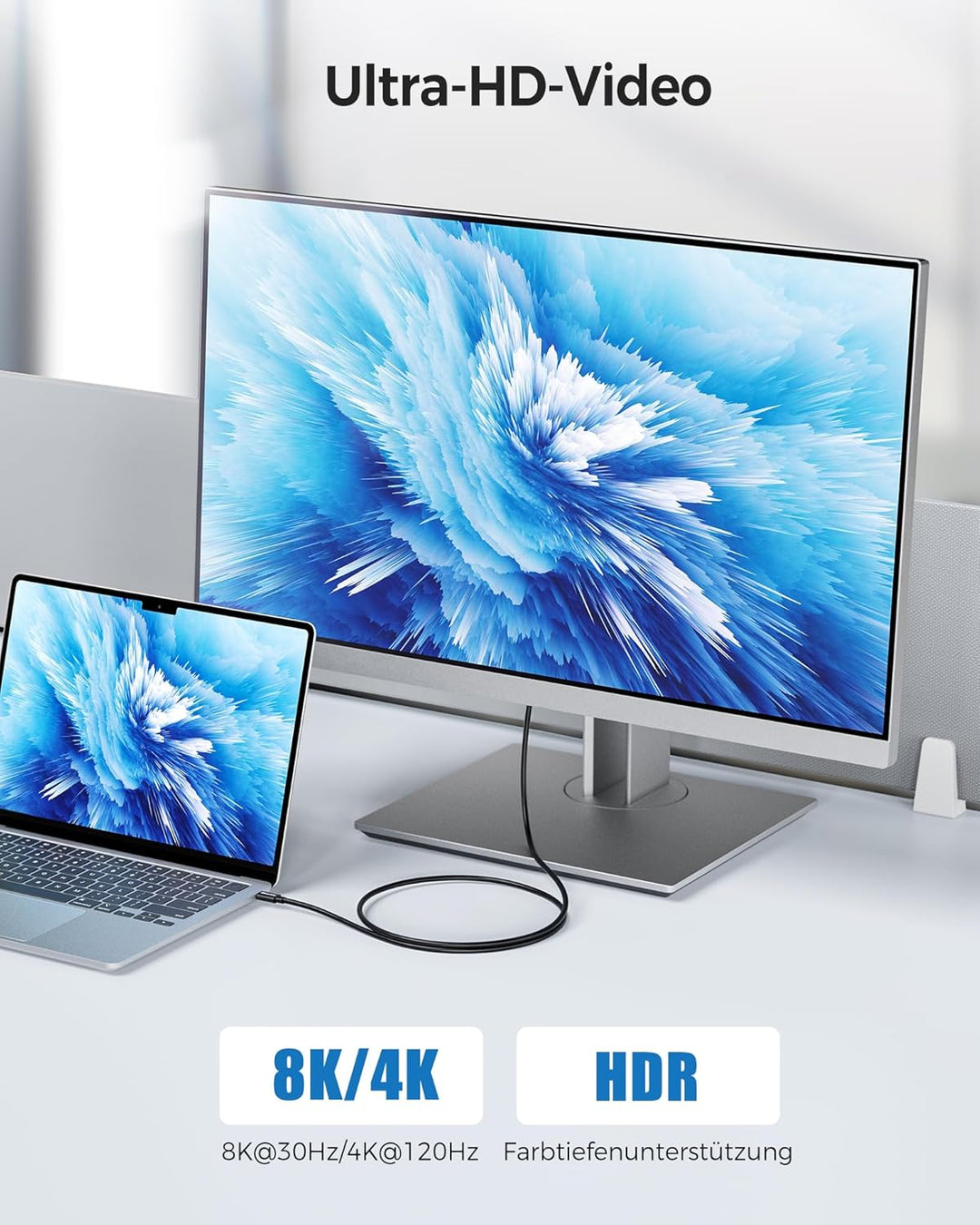 [Intel Zertifiziertes] Cable Matters Thunderbolt 3 Kabel 0,8m (USB C Thunderbolt Kabel) mit 100W Auf
