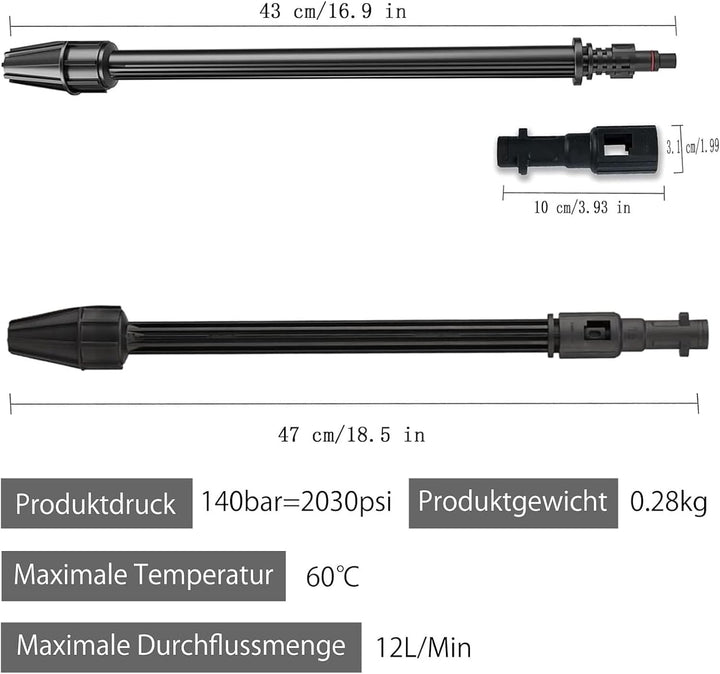 Dreckfräser für Hochdruckreiniger Kärcher Dreckfräser Rotordüse Kfz-Reinigung Verstellbare Düse 150b