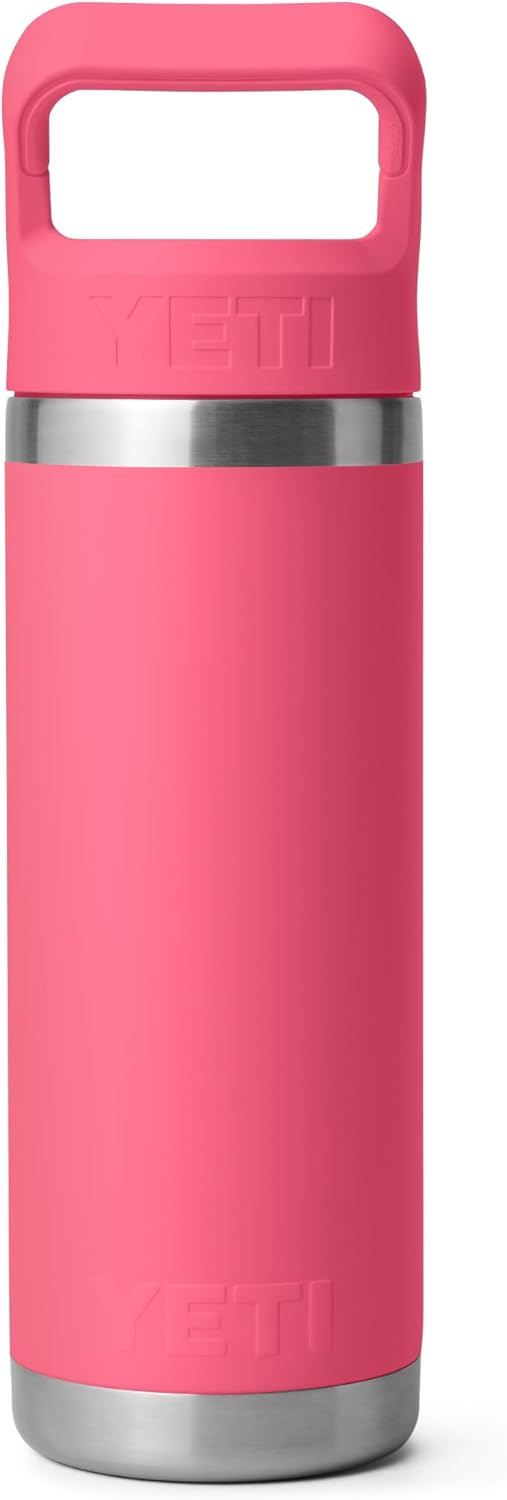 YETI Rambler 18 oz (532 ml) C Flasche Mit Farblich Abgestimmtem Trinkhalmdeckel - Tropical Pink, Tro