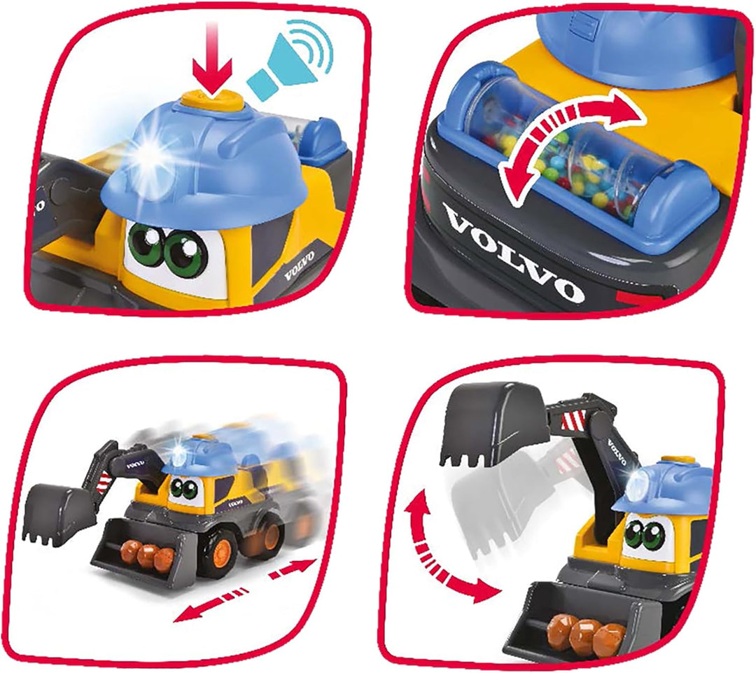 Dickie Toys ABC - Bagger-Fahrzeug Danny Digger (25 cm) für Kinder ab 2 Jahre - motorisiertes Volvo B