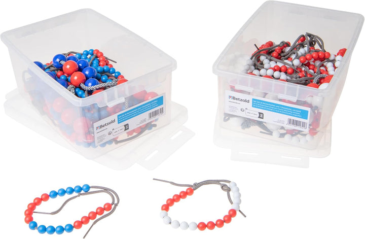 Betzold - Rechenketten-Set 28 Stück, Demo-Rechenkette in Box - Rechnen lernen 1. Klasse, rot/blau