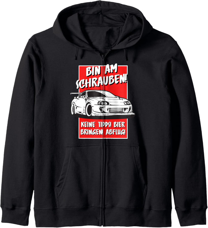 Bin am Schrauben - Auto KFZ Tuning Mechaniker Schrauber Kapuzenjacke
