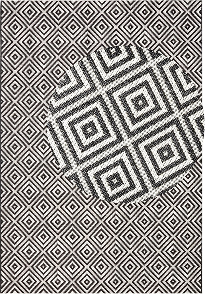 NORTHRUGS In- und Outdoor Teppich Karo 80x150cm - Wetterfest Modern Geometrisches Muster Kariert All