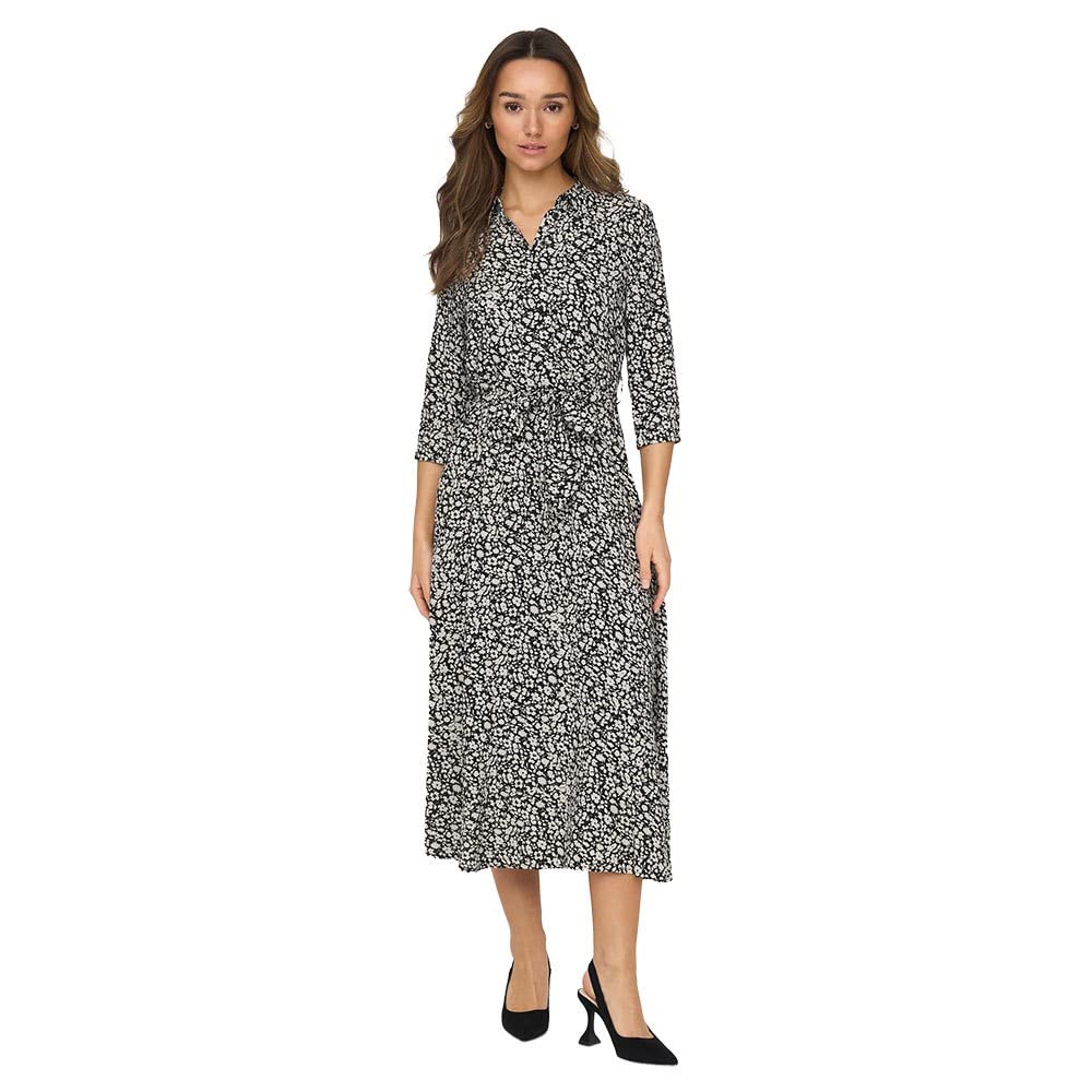 JACQUELINE de YONG Female Kleid Bedrucktes Blusenkleid 38 Black/Aop:daisy Flower, 38 Black/Aop:daisy