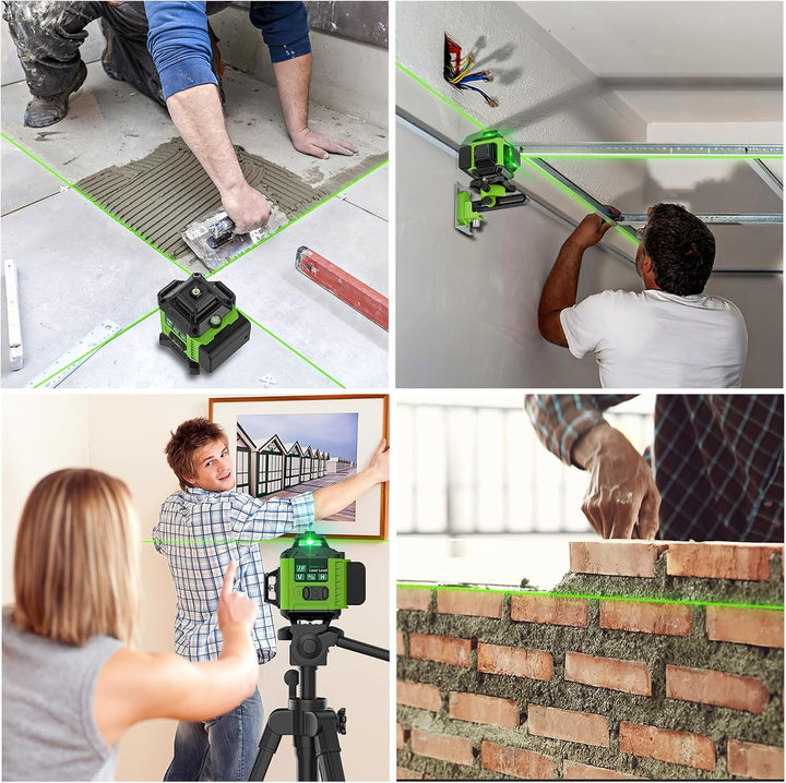 Kreuzlinienlaser Grün 16 Linien Nivellierlaser, 4 x 360 ° Laser wasserwaage, linienlaser kreuzlaser