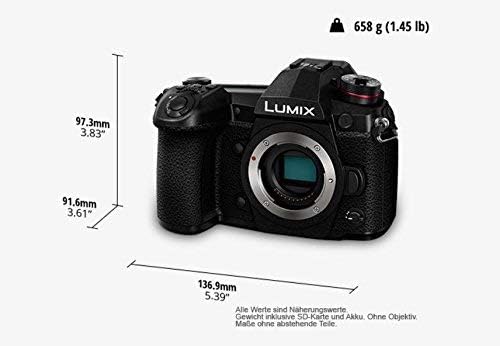 Panasonic DC-G9EG-K Lumix G Systemkamera (20 MP, 4K/6K, Dual I.S., OLED-Sucher, WiFi, Staub und Spri