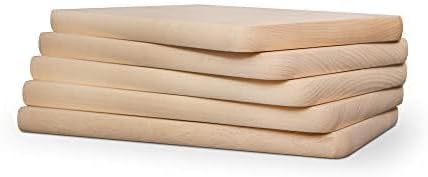 Frühstücksbrettchen Holz - Natur Buche unbehandelt - 12er Set x Holzbrettchen - Küchenbrett Brot Küc