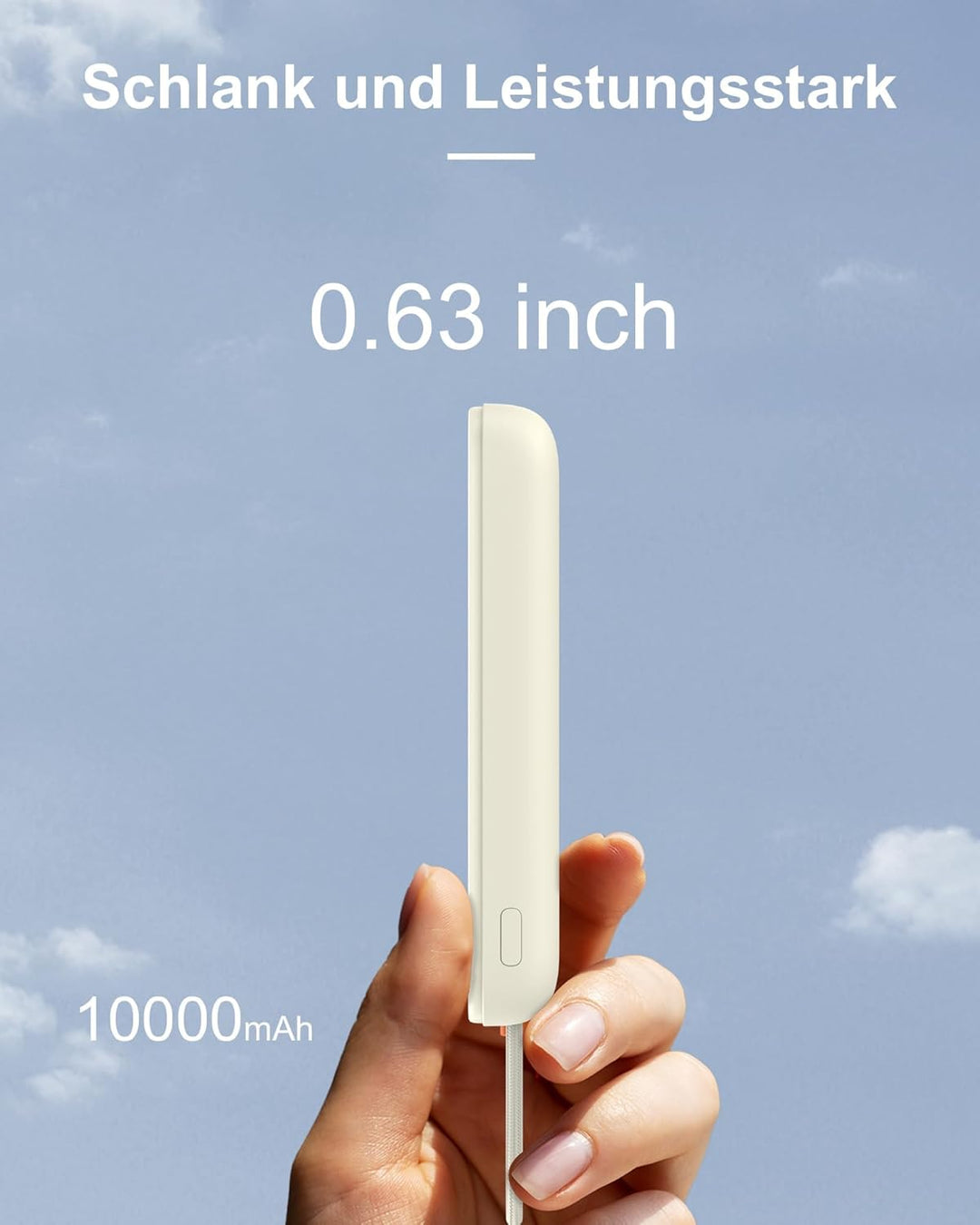 AsperX Magnetische Powerbank für MagSafe,10000mAh Power Bank 22.5W PD USB-C Kabel Schnellladen,Kabel