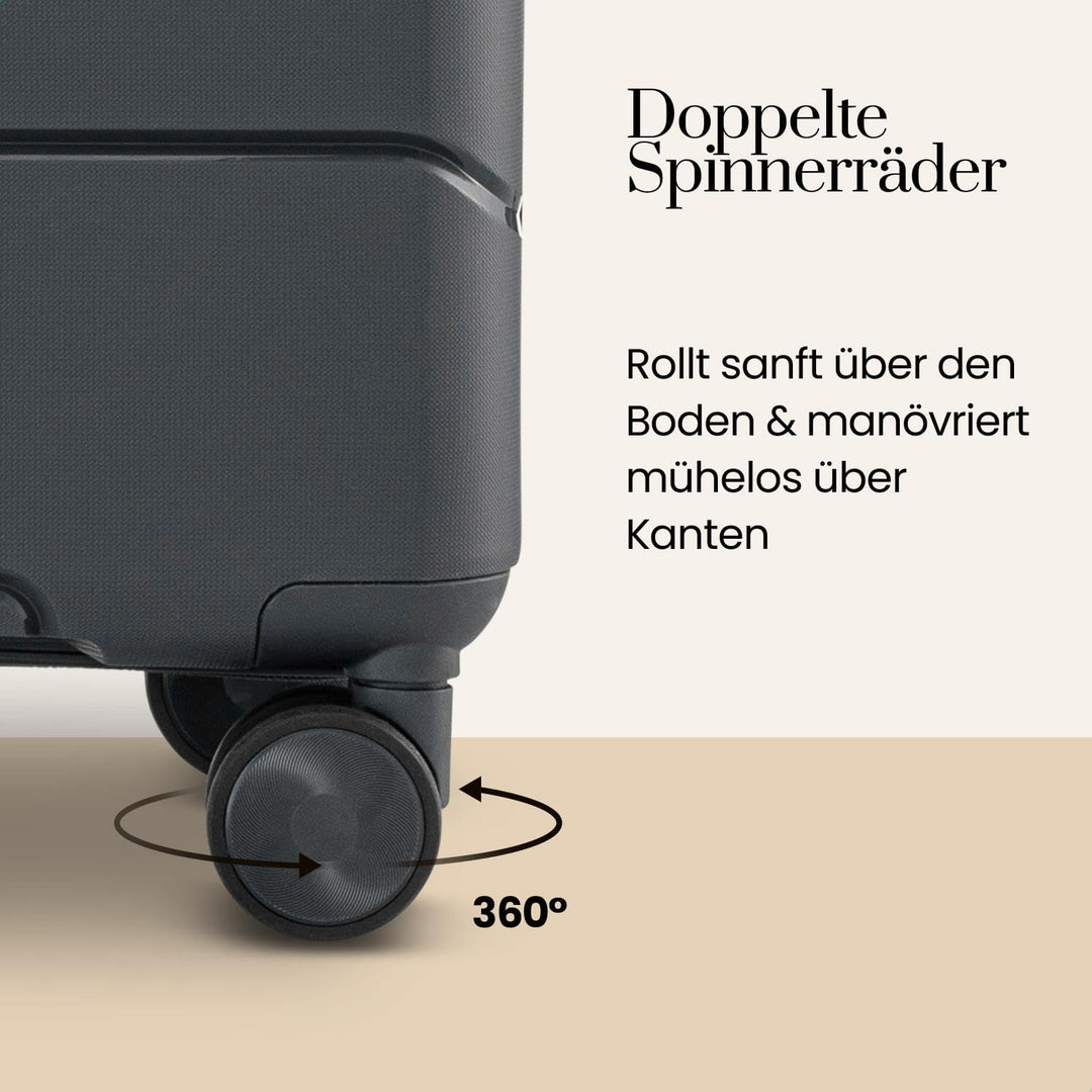 Urban Adventurer Handgepäck 44L – Anthrazit – Hartschalenkoffer mit 4 Rollen & Zahlenschloss Anthraz