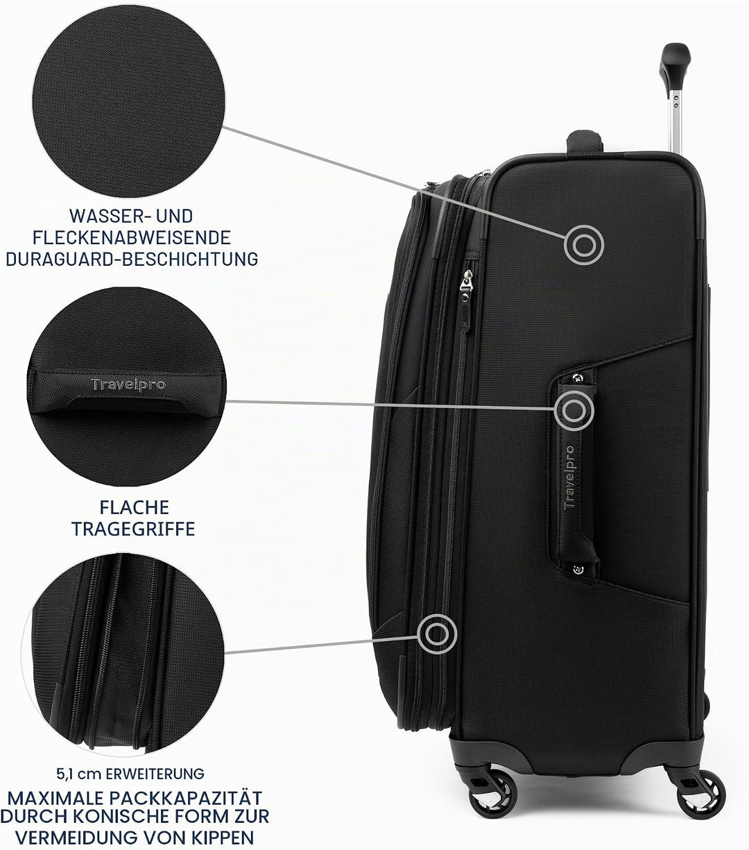 Travelpro Maxlite 5 Spinner-Koffer, erweiterbar, 63,5 cm, Schwarz, Checked-Medium 25-Inch, Maxlite 5