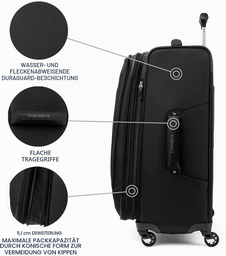 Travelpro Maxlite 5 Spinner-Koffer, erweiterbar, 63,5 cm, Schwarz, Checked-Medium 25-Inch, Maxlite 5