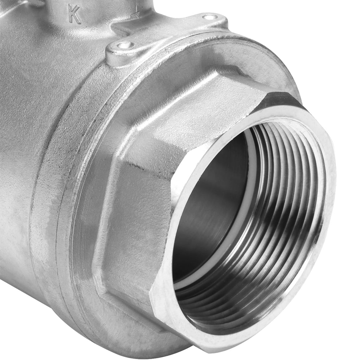 DERNORD Vollanschluss-Kugelhahn Edelstahl 304 Heavy Duty für Wasser, Öl und Gas mit blauen Verriegel