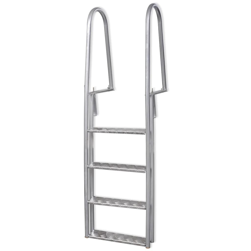 vidaXL Poolleiter 4 Stufen Aluminium 167cm Anlegeleiter Schwimmbad Leiter
