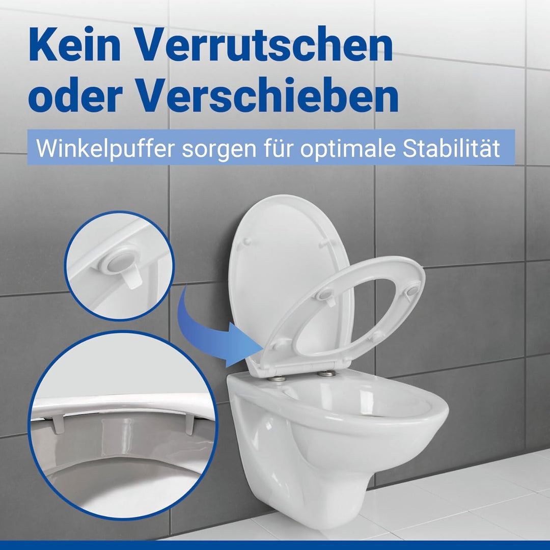 WENKO WC-Sitz Gubbio, hygienischer Toilettensitz mit Absenkautomatik, stabiler WC-Deckel bis 350 kg