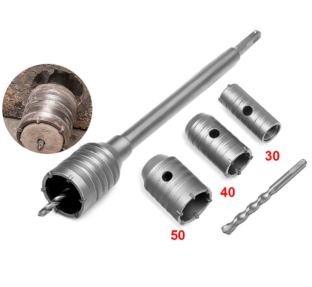 Meichoon Betonlochsäge 50mm 40mm 30mm elektrischer Hohlkernbohrer Schaft 350mm Beton Zement Steinwan