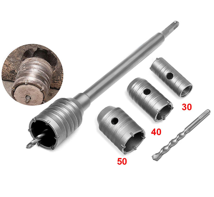 Meichoon Betonlochsäge 50mm 40mm 30mm elektrischer Hohlkernbohrer Schaft 350mm Beton Zement Steinwan