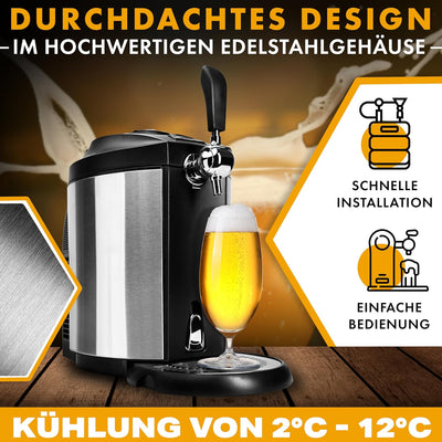 Clatronic® Bierzapfanlage für alle handelsüblichen 5 Liter Bierfässer, Bierzapfanlage 5 Liter mit Kü