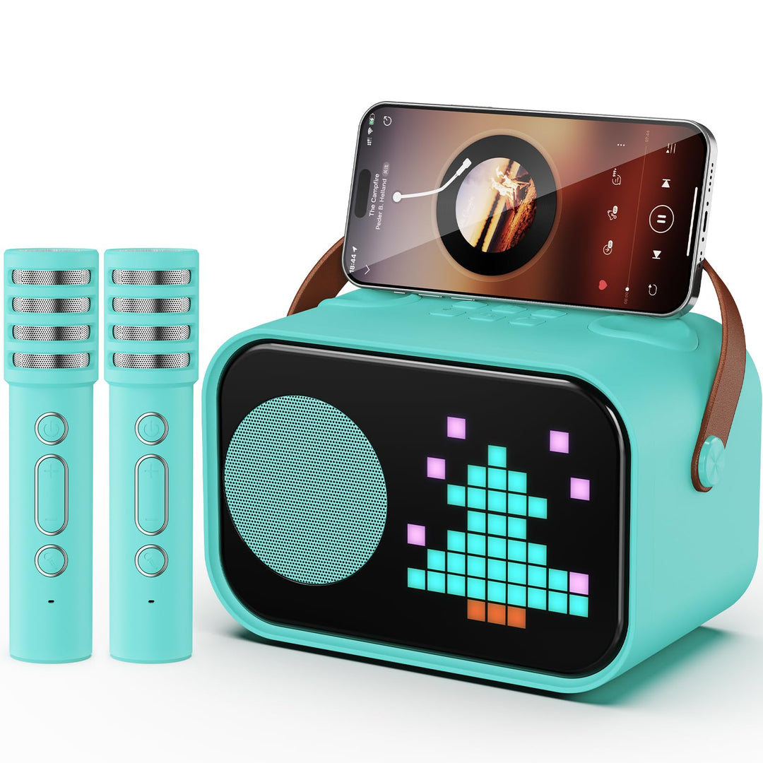 JYX Karaoke Anlage mit 2 Mikrofonen, Karaoke Maschine Kinder mit Professionellem Begleitmodus, Bluet