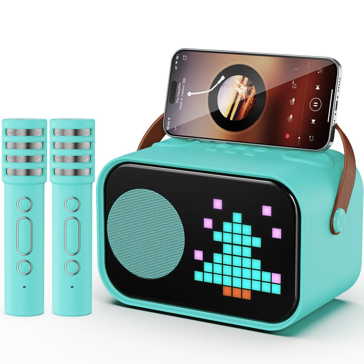 JYX Karaoke Anlage mit 2 Mikrofonen, Karaoke Maschine Kinder mit Professionellem Begleitmodus, Bluet