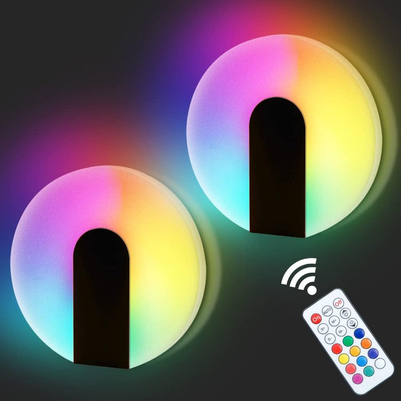 ELINKUME Wandlampe Innen Ohne Stromanschluss Batteriebetrieben, Usb Lader Remote RGB Led Wandlampe,