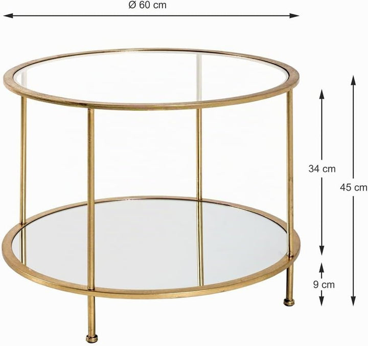HAKU Möbel Beistelltisch, Metall, gold, Ø 60 x H 45 cm Ø 60 x 45 cm, Ø 60 x 45 cm