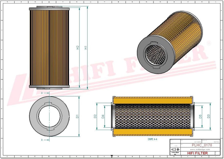 HIFI FILTER Hydraulikfilter SH 74248 SP kompatibel mit HY 13581, HY13581/0400RK010MM, HD12127