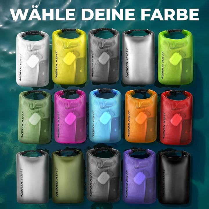 Nordlight Dry Bag wasserdichte Tasche - 2l 5l 10l 15l 20l 30l Liter | Wasserfester Packsack Seesack