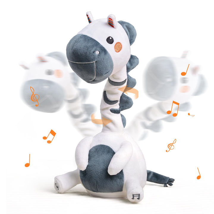 TUMAMA KIDS Tanzendes Sprechendes Zebra,Elektronisches Weiches Plüschspielzeug mit Aufnahme und Wied
