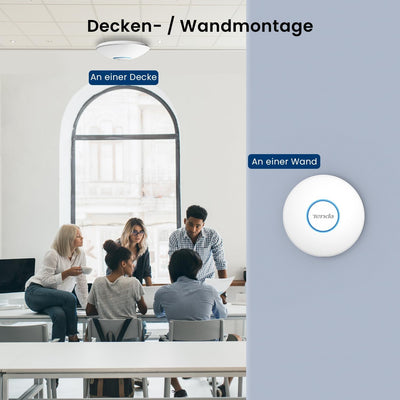 Tenda i27 AX3000 WiFi 6 Access Point PoE (802.11ax Dualband, 1x GB PoE LAN-Port, WPA3 Sicherheit, me