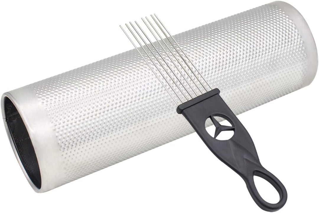 Towwoo 12" x 4" Edelstahl Guiro Shaker Musical Latin Percussion Instrument Training Tool mit Schaber