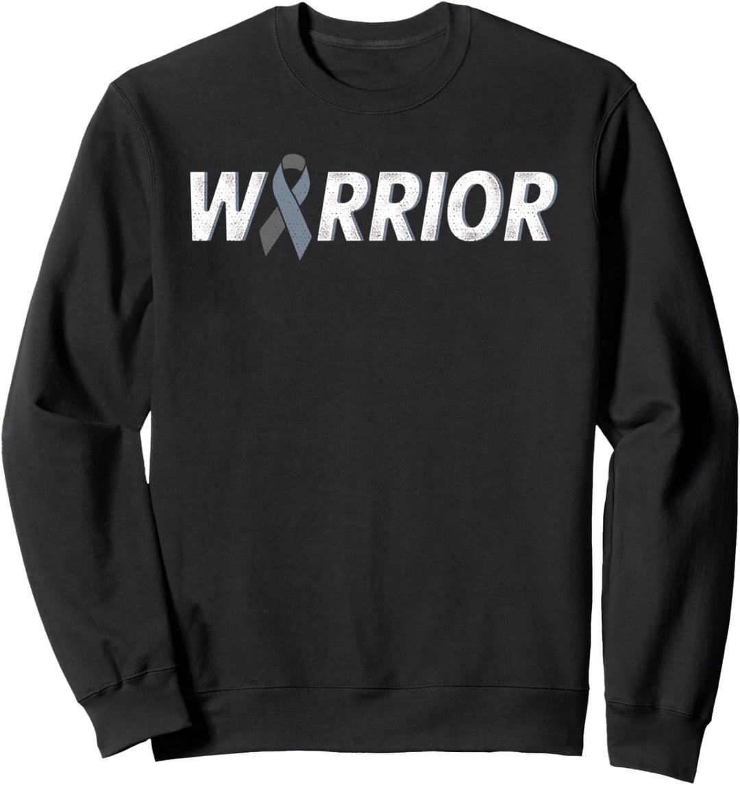 Warrior gray ribbon brain cancer awareness Sweatshirt