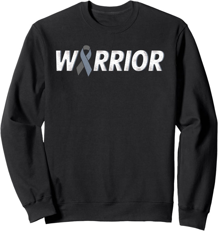 Warrior gray ribbon brain cancer awareness Sweatshirt