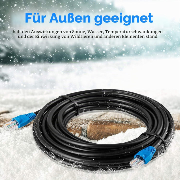 MutecPower CAT6 10m Aussen Verwendung wasserdicht - CCA - Direct Burial Ethernet Netzwerkkabel - 250