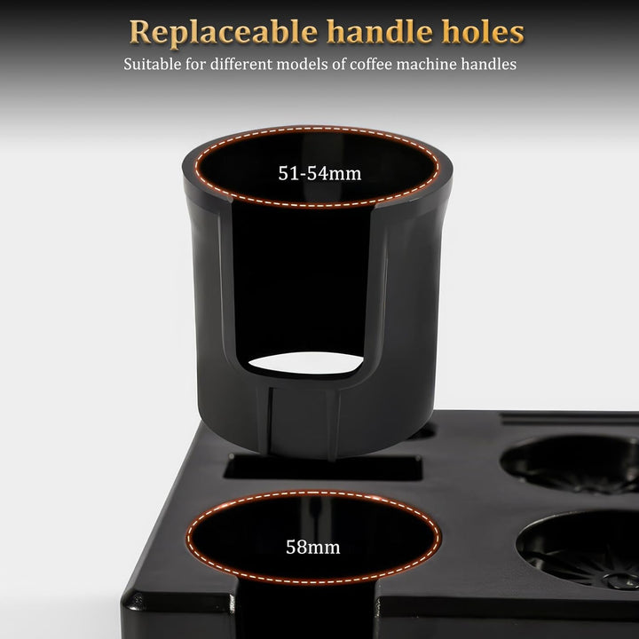 OurLeeme Tamper Station für Barista, 51-58 mm Kaffee Tamper Station aus ABS Kaffeefilter Tamper Halt