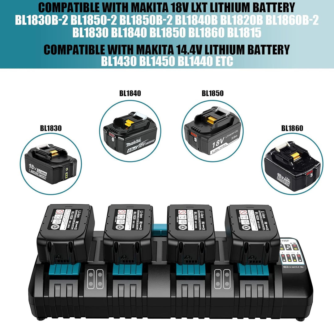 18V 4 Port Ladegerät DC18SF für Makita 14,4V-18V Lithium Batterien BL1850 BL1815N BL1830 BL1840 BL18