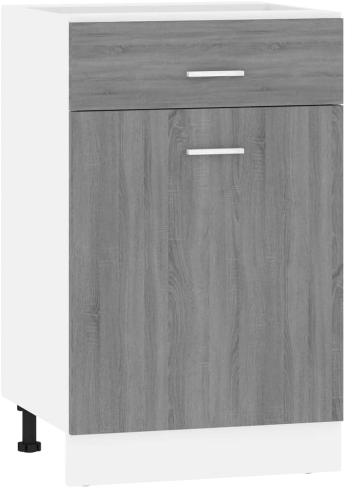 vidaXL Unterschrank mit Schublade Grau Sonoma 50x46x81,5 cm