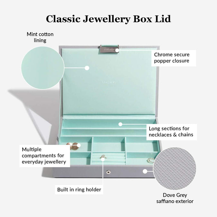 Stackers Grau Mint Klassisch Schmuckschatulle - 4 Dove Grey/Mint Green, Dove Grey/Mint Green