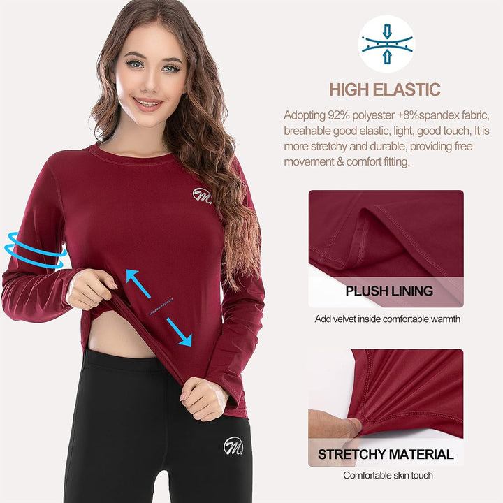 MEETWEE Thermounterwäsche Funktionsunterwäsche Damen, Skiunterwäsche Winter Set Atmungsaktiv Lange T