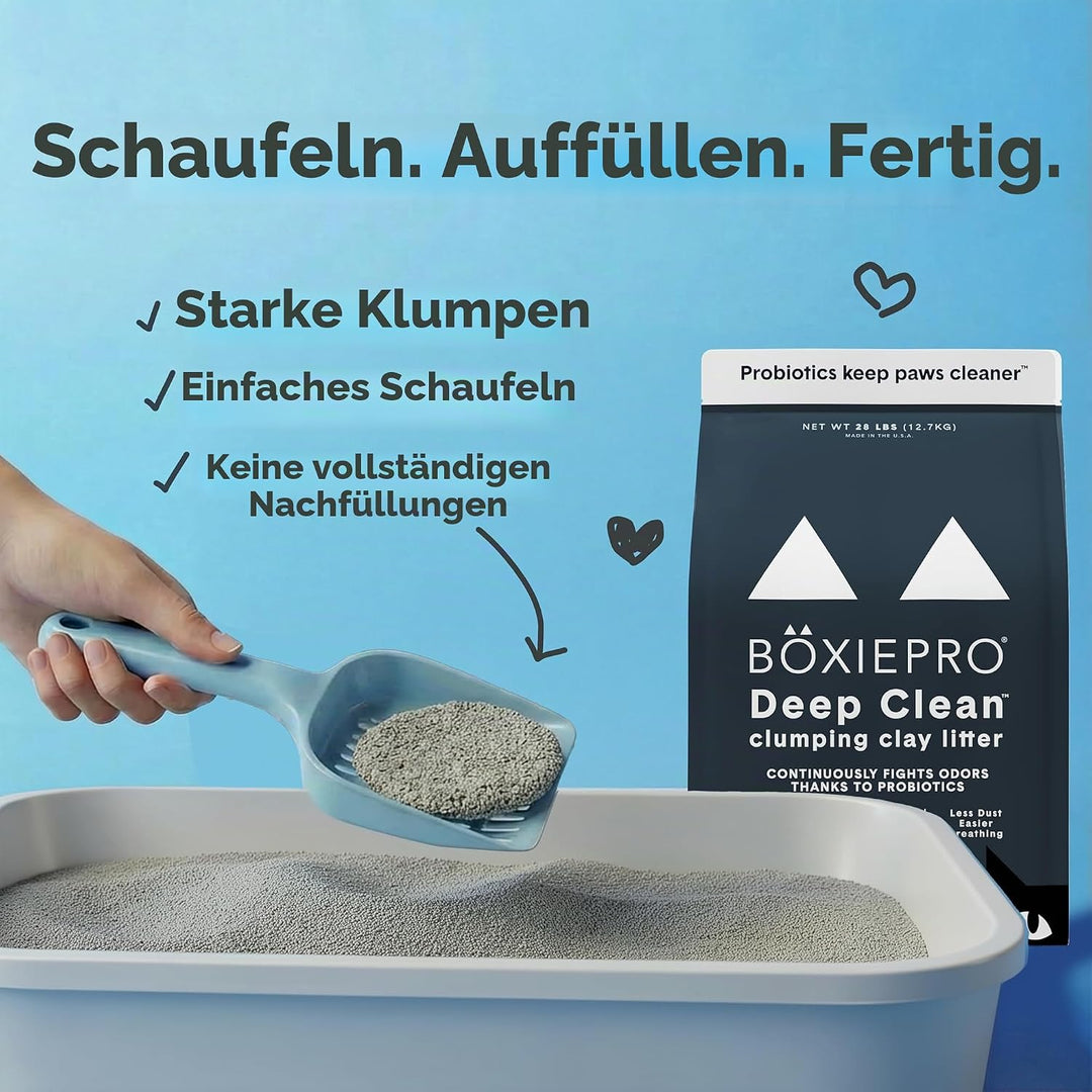 BoxiePro Tiefenreinigung, parfümfrei, probiotische Klumpstreu – Tonformel – Cleaner Home – Ultra Cle