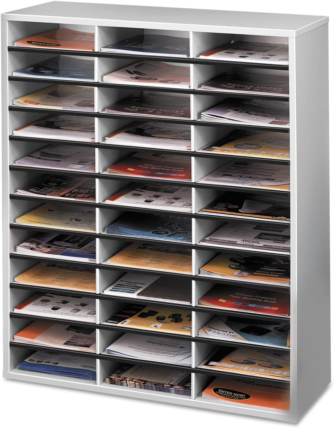 Fellowes Ablagefach für Dokumente melaminbeschichteter Rahmen 36 Fächer 737 x 302 x 881 mm, 36 Fäche