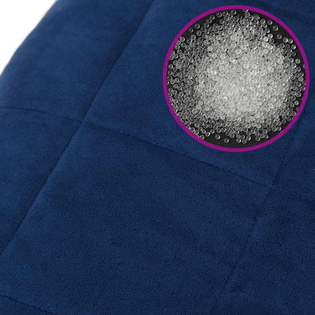 Gewichtsdecke Blau 220x260 cm 11 kg Stoff, Bequemer Stoff, Gleichmässige Gewichtsverteilung, Praktis