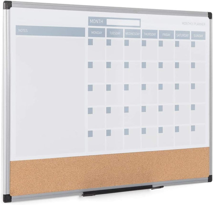 Bi-Office Dry-Erase Monatsplaner 3in1, Kunststoffrahmen, 90 x 60 cm