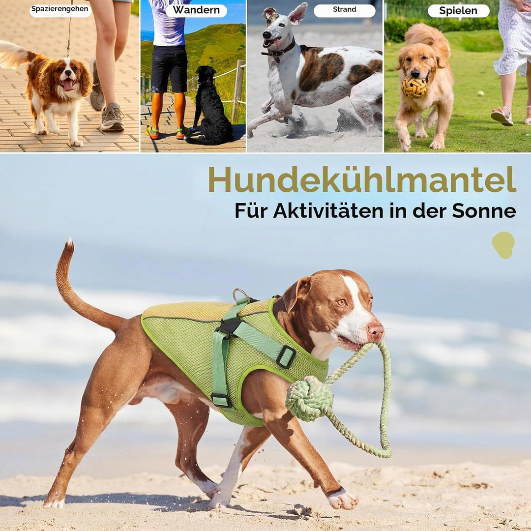 Kühlendes Hundegeschirr, Hundekühlung Sonneschutz Jacke Kühlweste-Der Hitzeschutz für Deinen Hund, S