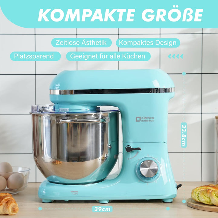 Kitchen in the box Küchenmaschine, 7,5L Knetmaschine 1400 W, 6 Geschwindigkeits Teigmaschine mit Rüh