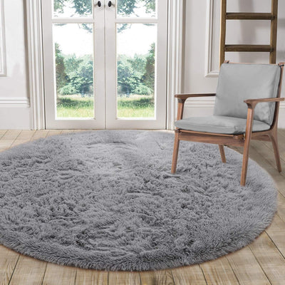 Tinyboy-hbq Runder Teppiche Hochflor Teppich wohnzimmerteppich Langflor Teppiche für Wohnzimmer flau