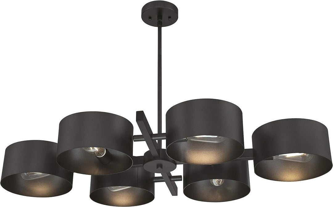 63688 Sechsflammiger Leuchter Zaro von Westinghouse Lighting für Innenbereiche, Ausführung in Eisen,