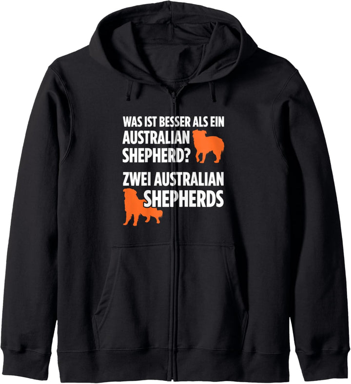 Was ist besser als ein Australian Shepherd? Zwei Shepherds Kapuzenjacke