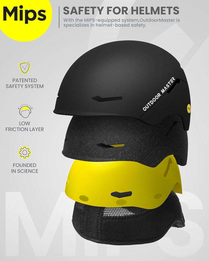 OutdoorMaster ELK MIPS Skihelm - Schneesporthelm Snowboardhelm für Männer Frauen & Jugend Mattes Sch