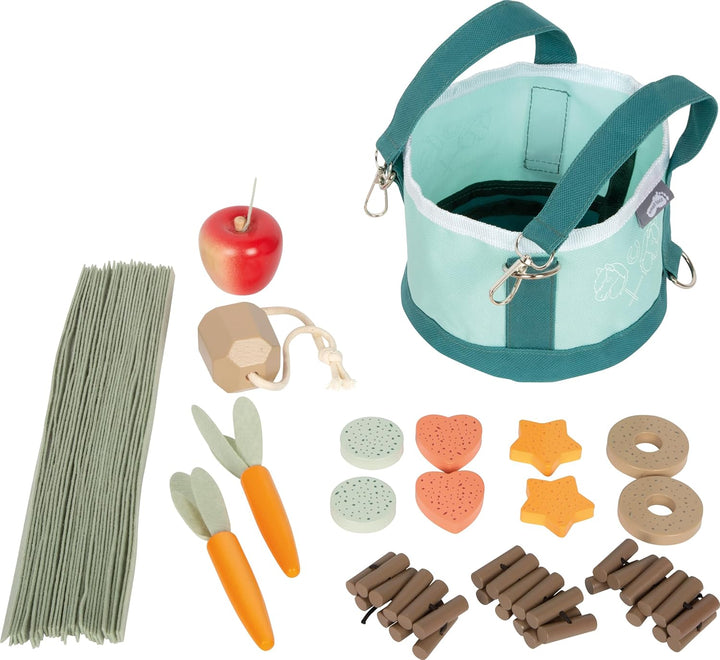 small Foot Pferdefutter Set mit Tasche, Spielset mit Futterzubehör für Hobby Horses und Spielpferde,