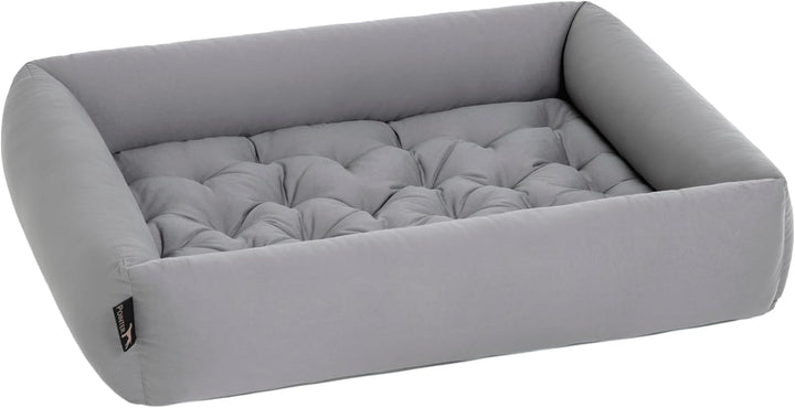 Pointer | Hundebett mit Hundekissen - orthopädisch, waschbar, bequem (M - 70x60 cm, Hellgrau) M - 70